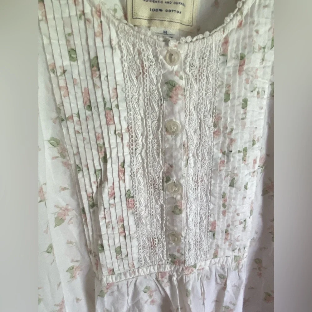 Vtg Victoria's Secret Country Long Nightgown Sz M Floral Cottacecore Prairie